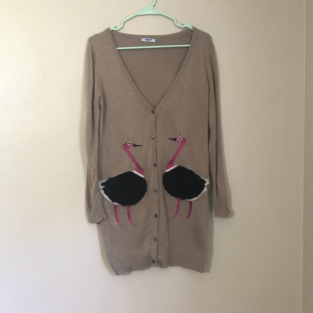 Suncoo Paris flamingos cardigan size Small